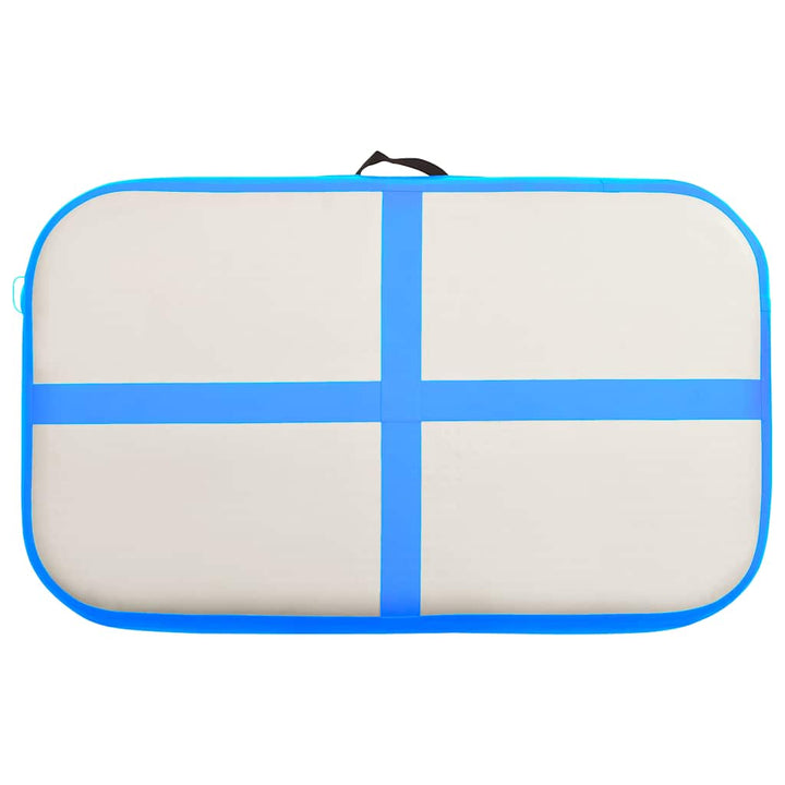 oppustelig gymnastikmåtte med pumpe 60x100x15 cm PVC blå