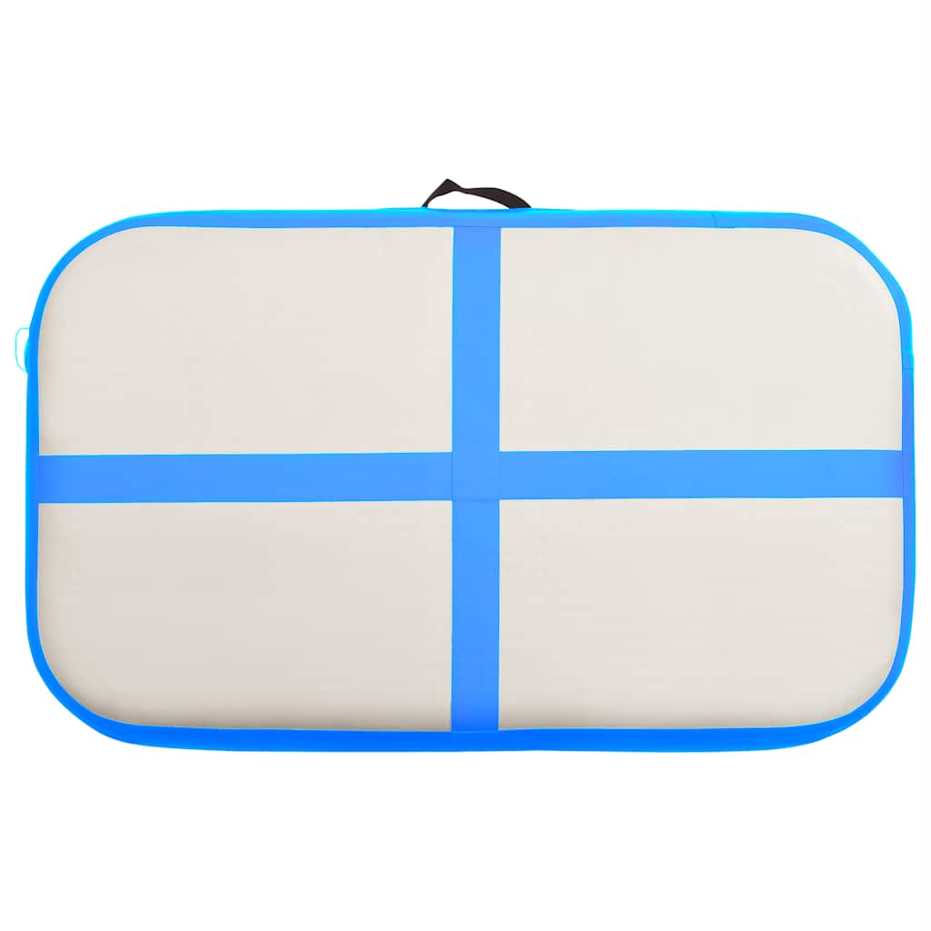 oppustelig gymnastikmåtte med pumpe 60x100x20 cm PVC blå