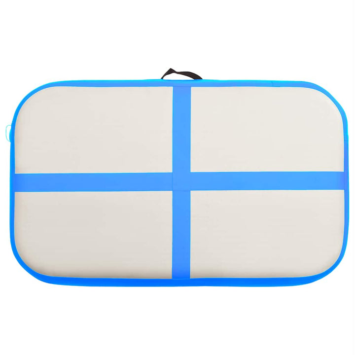 oppustelig gymnastikmåtte med pumpe 60x100x20 cm PVC blå