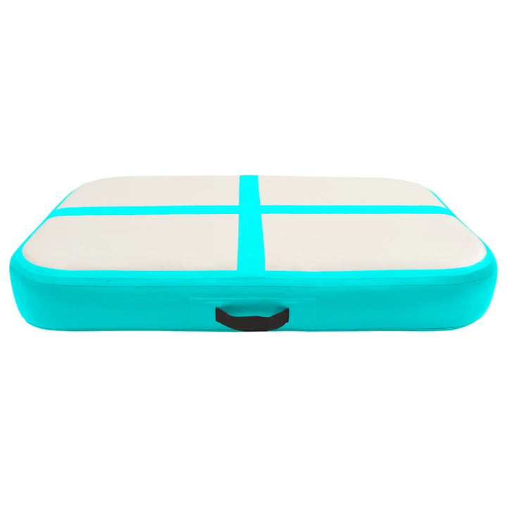 oppustelig gymnastikmåtte med pumpe 60x100x20 cm PVC grøn