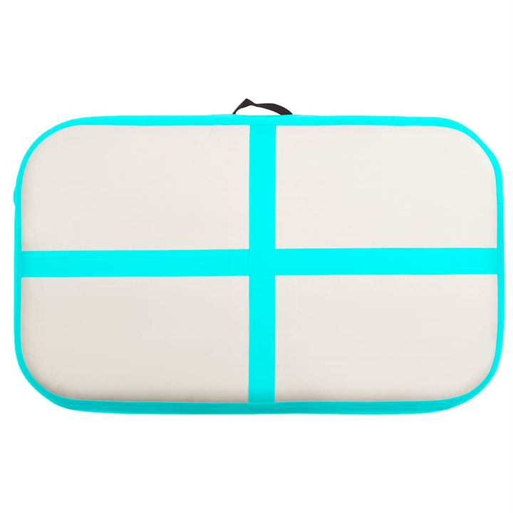 oppustelig gymnastikmåtte med pumpe 60x100x20 cm PVC grøn