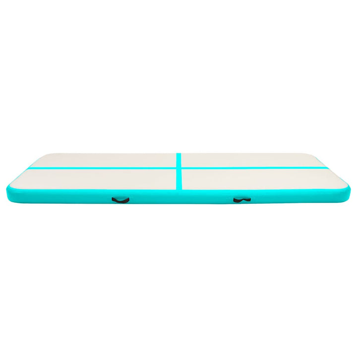 oppustelig gymnastikmåtte m. pumpe 300x100x15 cm PVC grøn