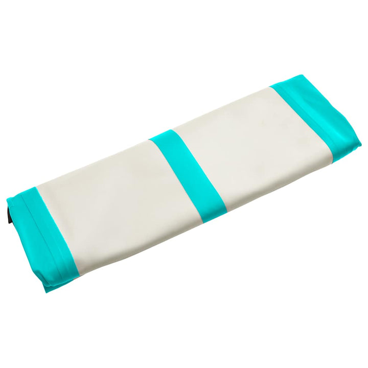 oppustelig gymnastikmåtte m. pumpe 600x100x15 cm PVC grøn