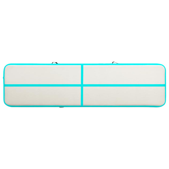 oppustelig gymnastikmåtte m. pumpe 600x100x15 cm PVC grøn