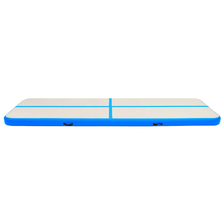 oppustelig gymnastikmåtte m. pumpe 700x100x15 cm PVC blå