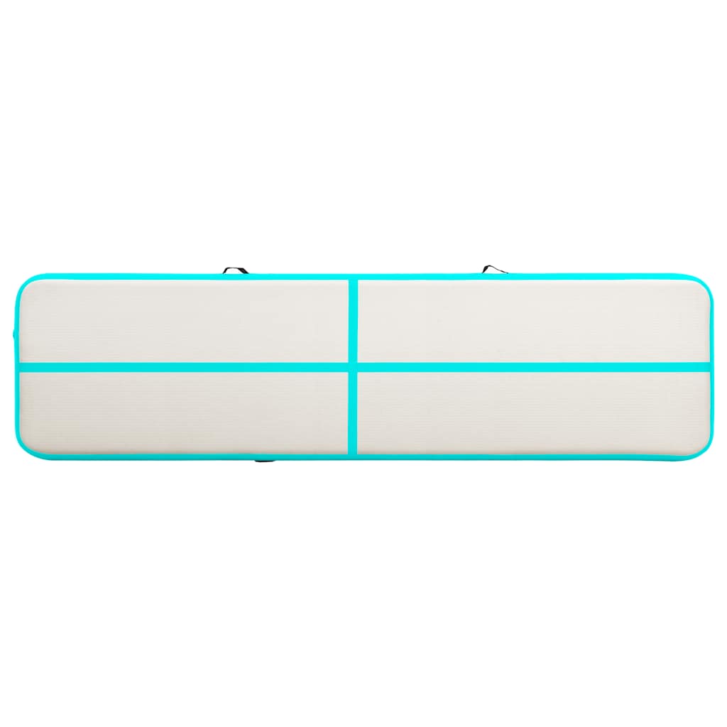 oppustelig gymnastikmåtte m. pumpe 700x100x15 cm PVC grøn