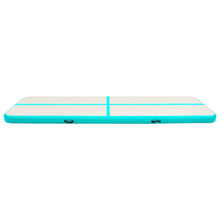 oppustelig gymnastikmåtte m. pumpe 800x100x15 cm PVC grøn