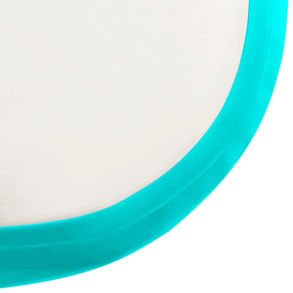 oppustelig gymnastikmåtte med pumpe 300x100x20 cm PVC grøn