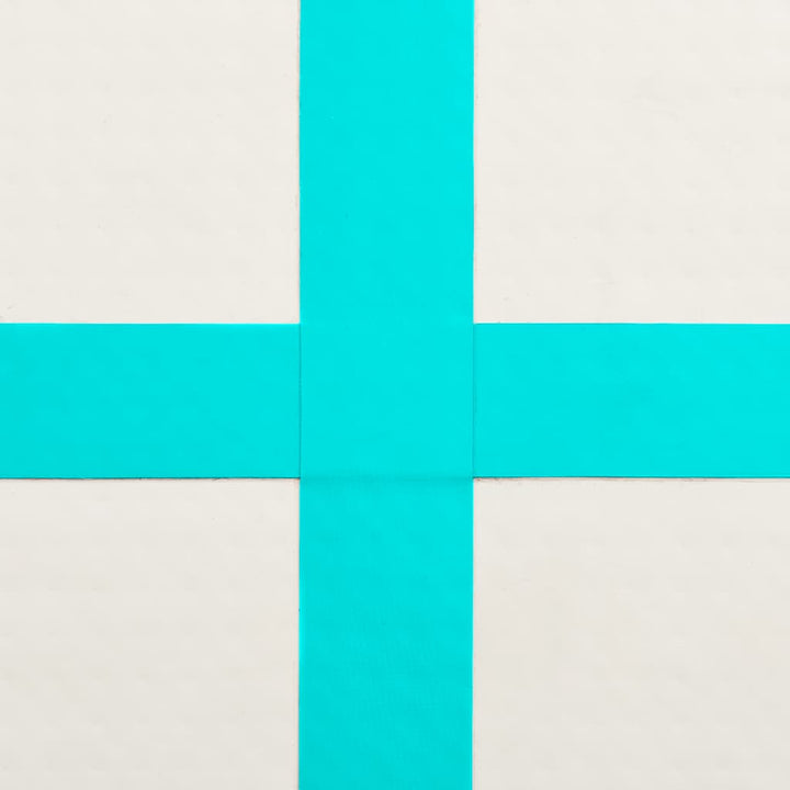 oppustelig gymnastikmåtte med pumpe 500x100x20 cm PVC grøn