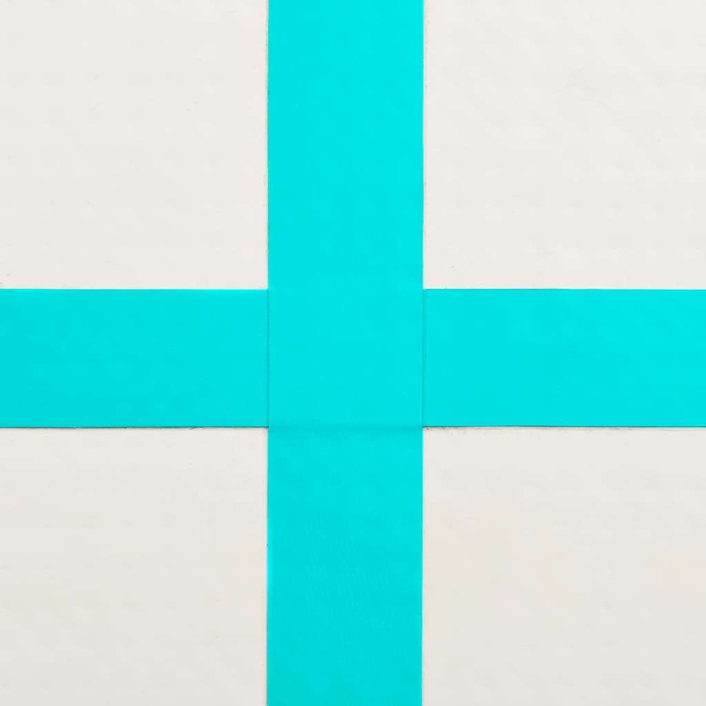 oppustelig gymnastikmåtte med pumpe 600x100x20 cm PVC grøn