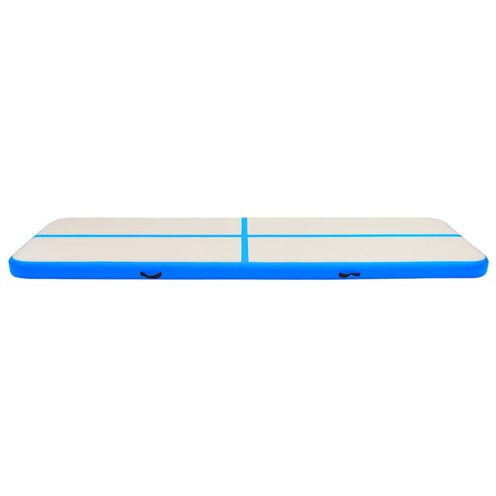 oppustelig gymnastikmåtte med pumpe 700x100x20 cm PVC blå