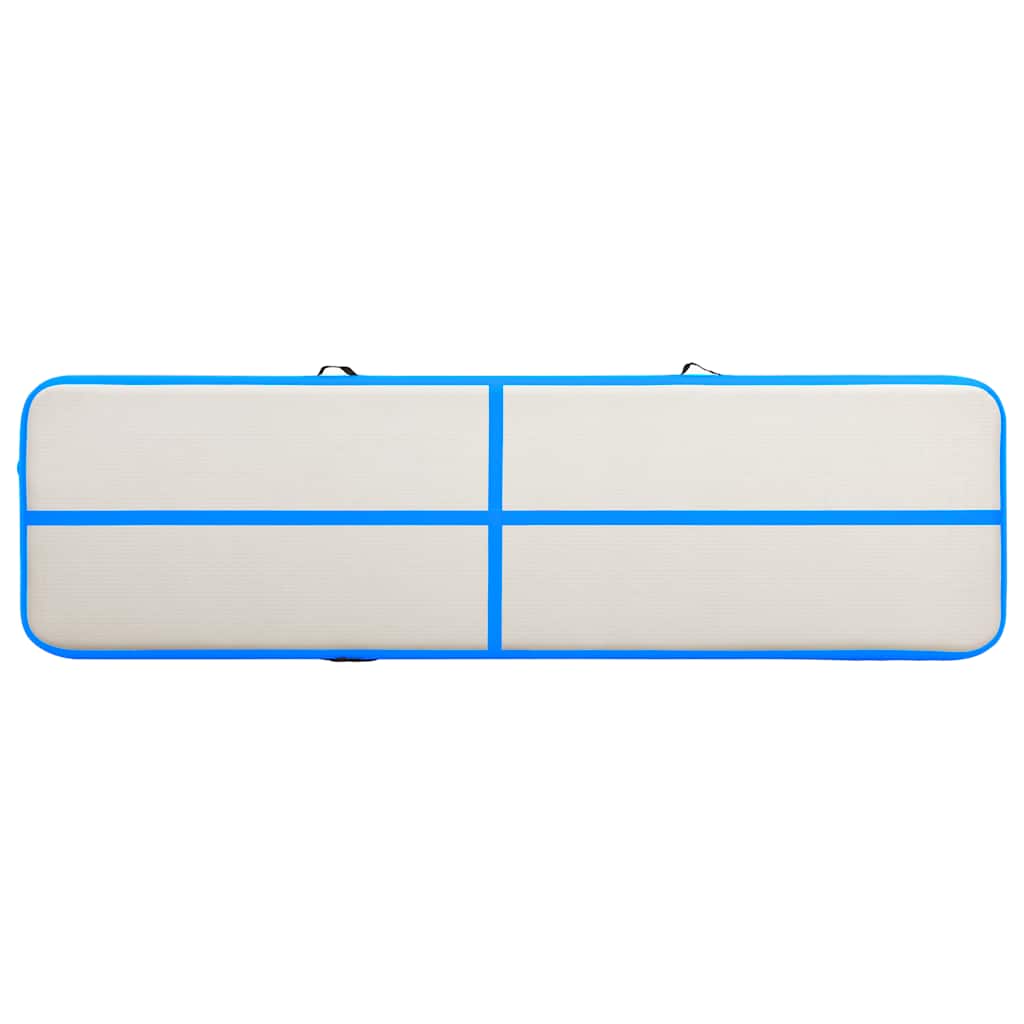 oppustelig gymnastikmåtte med pumpe 700x100x20 cm PVC blå