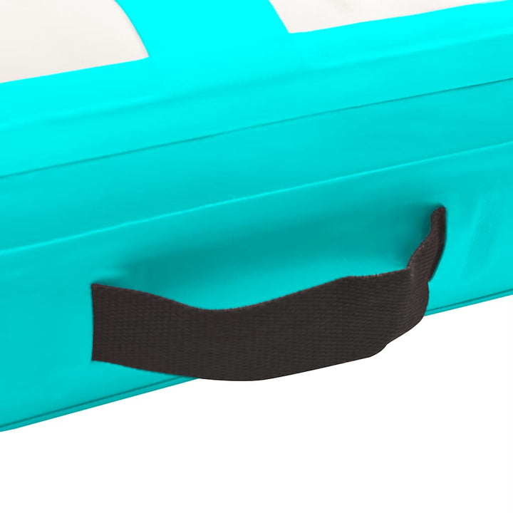 oppustelig gymnastikmåtte med pumpe 200x200x10 cm PVC grøn