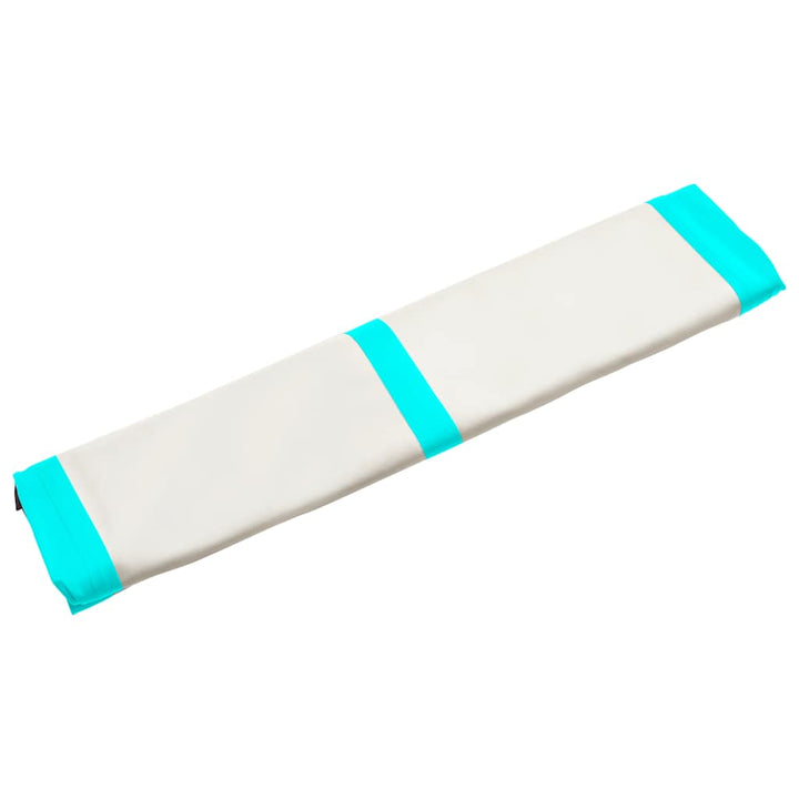 oppustelig gymnastikmåtte m. pumpe 200x200x15 cm PVC grøn