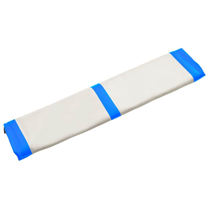 oppustelig gymnastikmåtte med pumpe 200x200x20 cm PVC blå