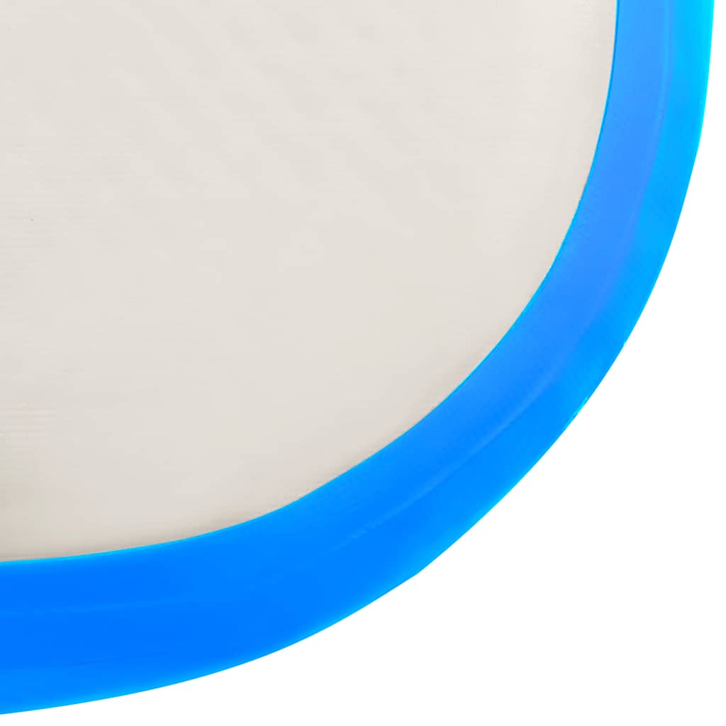 oppustelig gymnastikmåtte med pumpe 200x200x20 cm PVC blå