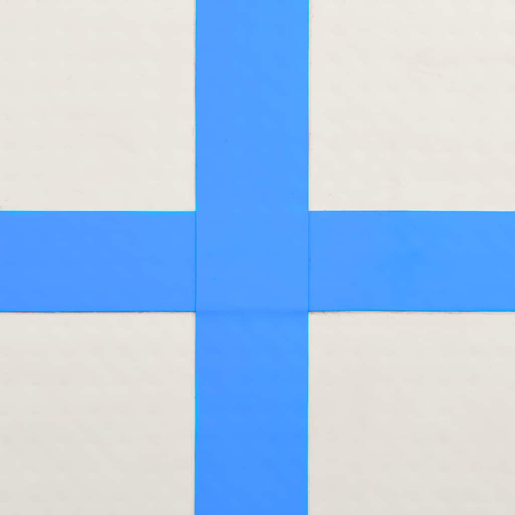 oppustelig gymnastikmåtte med pumpe 200x200x20 cm PVC blå
