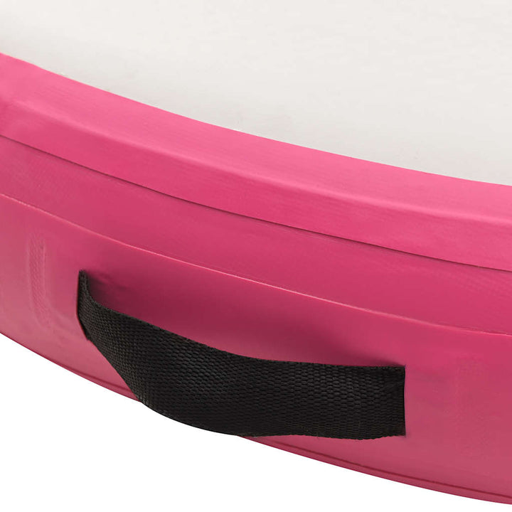 oppustelig gymnastikmåtte med pumpe 100x100x10 cm PVC lyserød