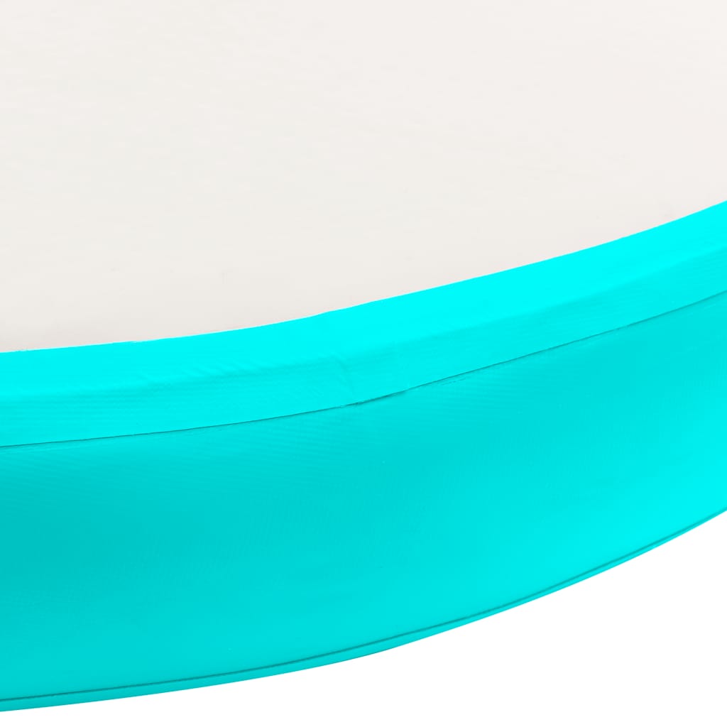 oppustelig gymnastikmåtte med pumpe 100x100x10 cm PVC grøn