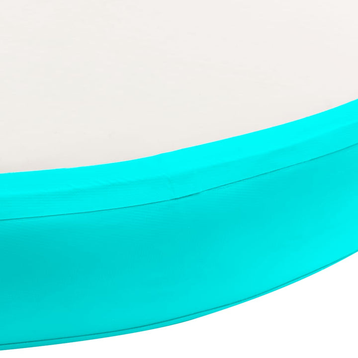 oppustelig gymnastikmåtte med pumpe 100x100x10 cm PVC grøn