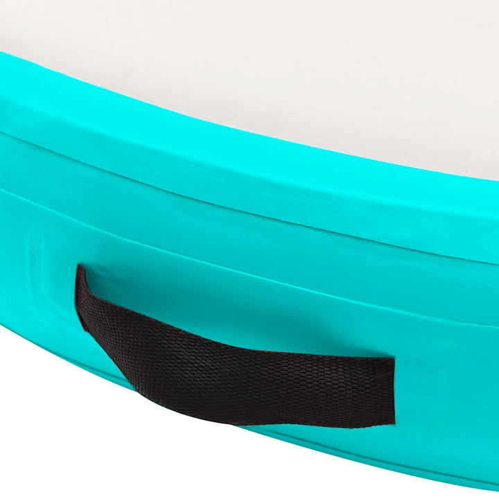 oppustelig gymnastikmåtte med pumpe 100x100x10 cm PVC grøn