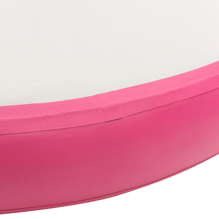 oppustelig gymnastikmåtte med pumpe 100x100x15 cm PVC pink