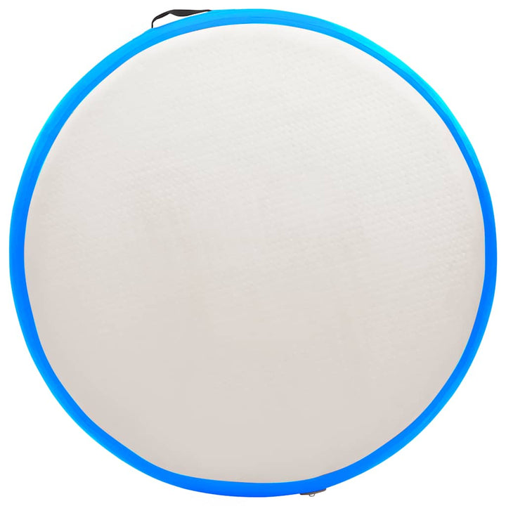oppustelig gymnastikmåtte med pumpe 100x100x15 cm PVC blå