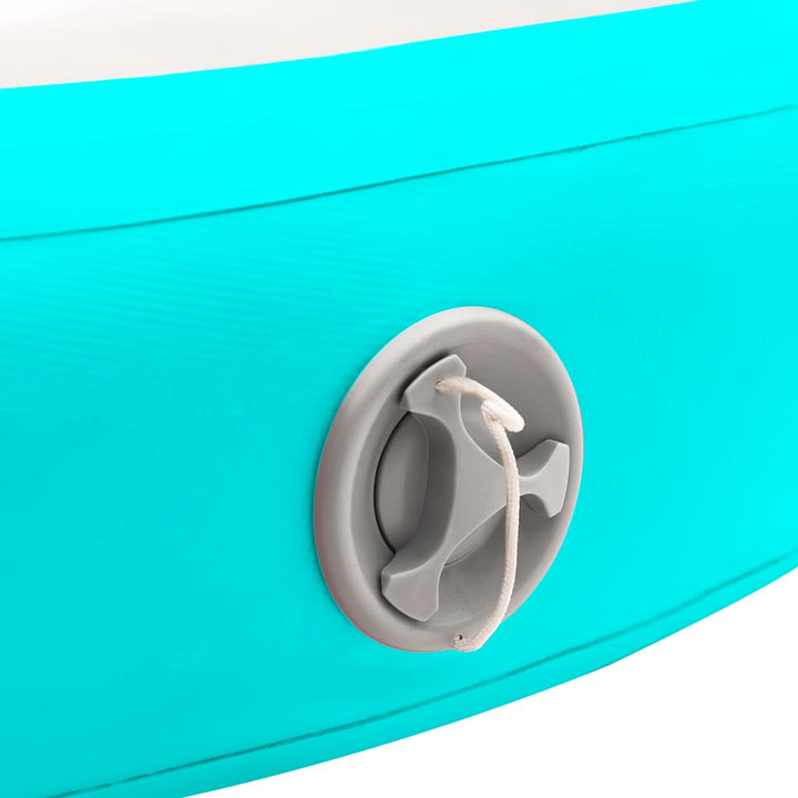 oppustelig gymnastikmåtte med pumpe 100x100x15 cm PVC grøn