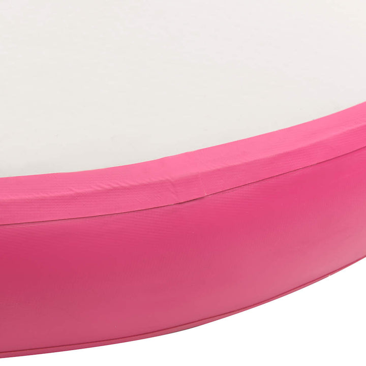 oppustelig gymnastikmåtte med pumpe 100x100x20 cm PVC lyserød