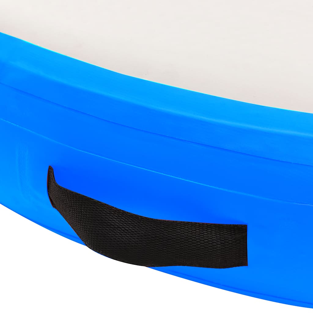 oppustelig gymnastikmåtte med pumpe 100x100x20 cm PVC blå