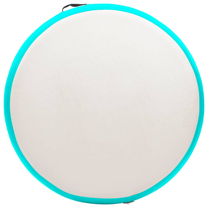 oppustelig gymnastikmåtte med pumpe 100x100x20 cm PVC grøn