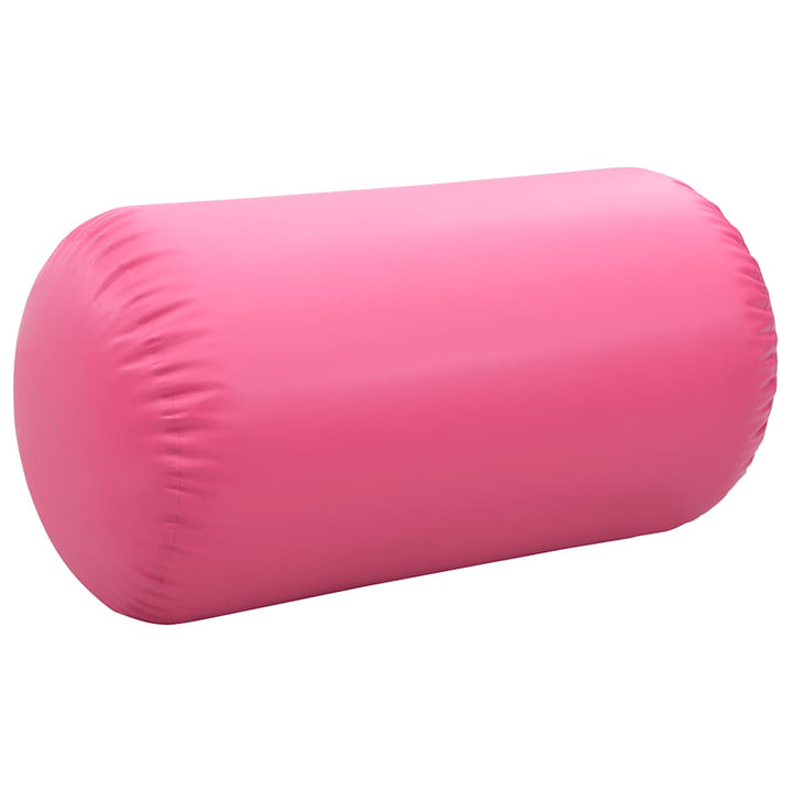 oppustelig gymnastikrulle med pumpe 120x90 cm PVC lyserød