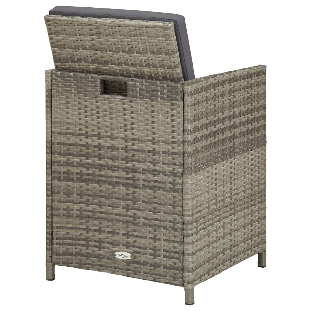 havestole 2 stk. med hynder polyrattan grå