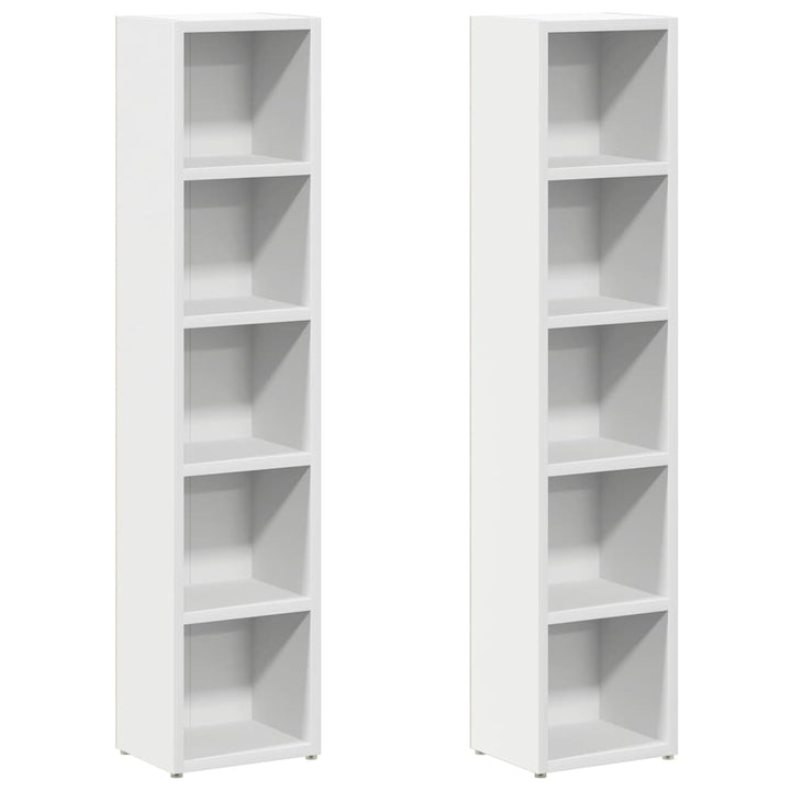 cd-reoler 2 stk. 21x16x93,5 cm konstrueret træ hvid