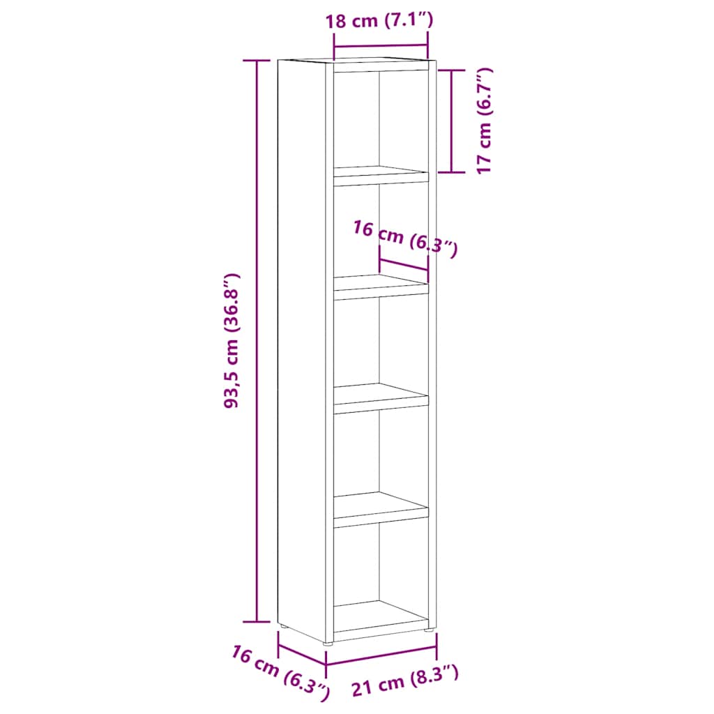 CD-reoler 2 stk. 21x16x93,5 cm spånplade sort