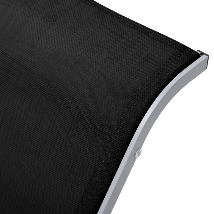 liggestol textilene og aluminium sort