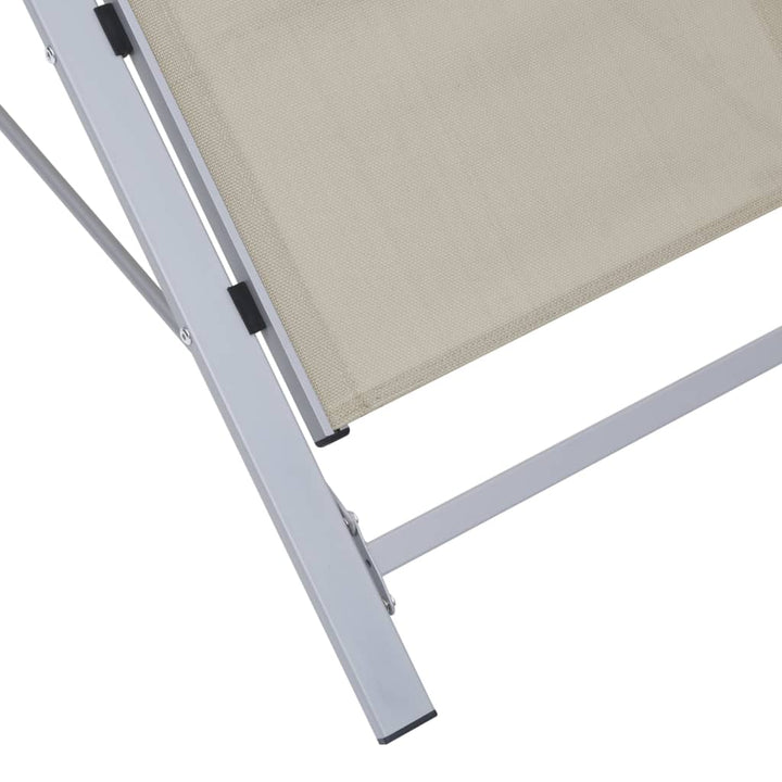 liggestol textilene og aluminium cremefarvet
