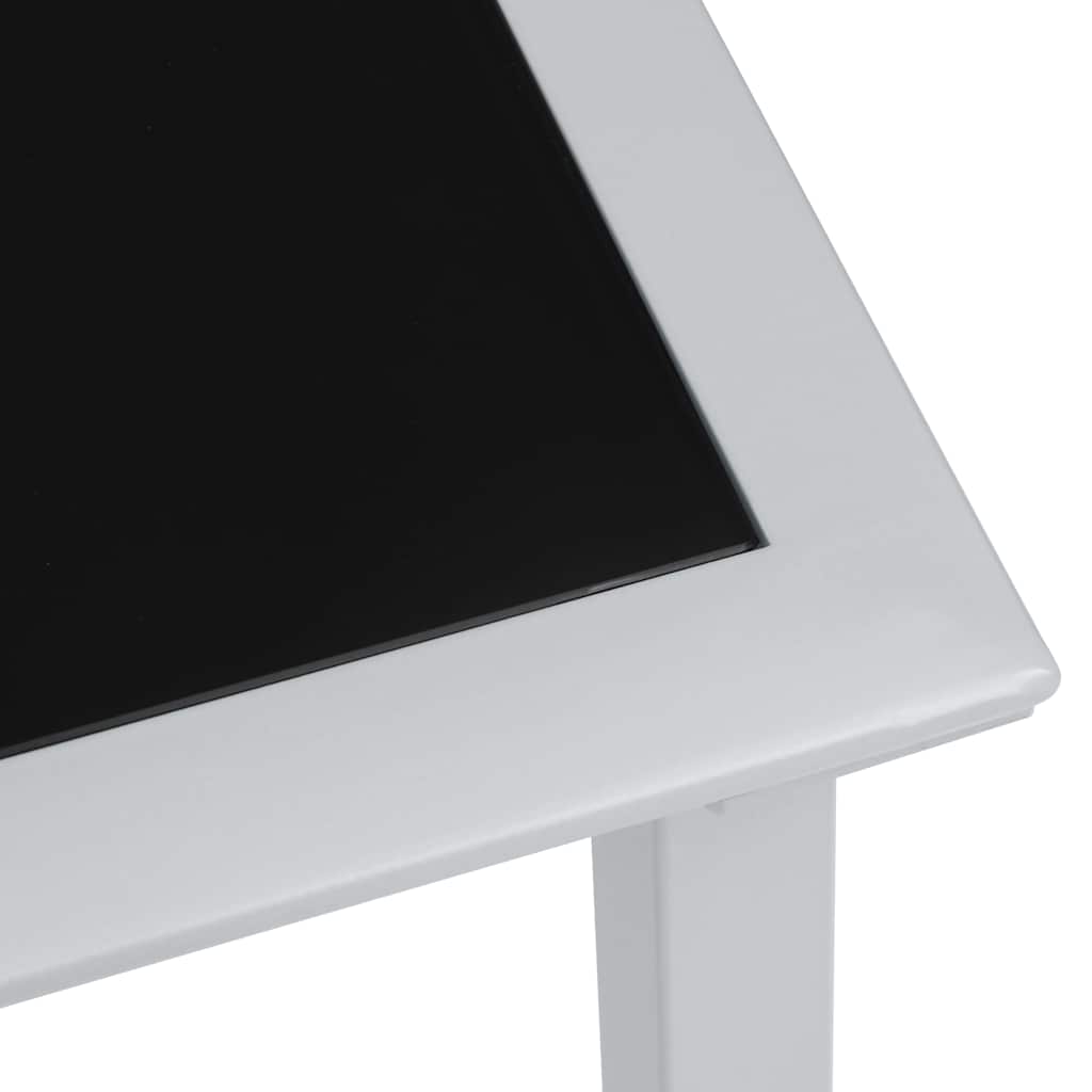 liggestole 2 stk. med bord aluminium cremefarvet