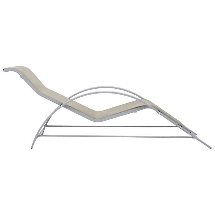 liggestole 2 stk. med bord aluminium cremefarvet