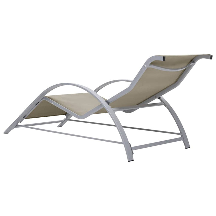 liggestole 2 stk. med bord aluminium cremefarvet