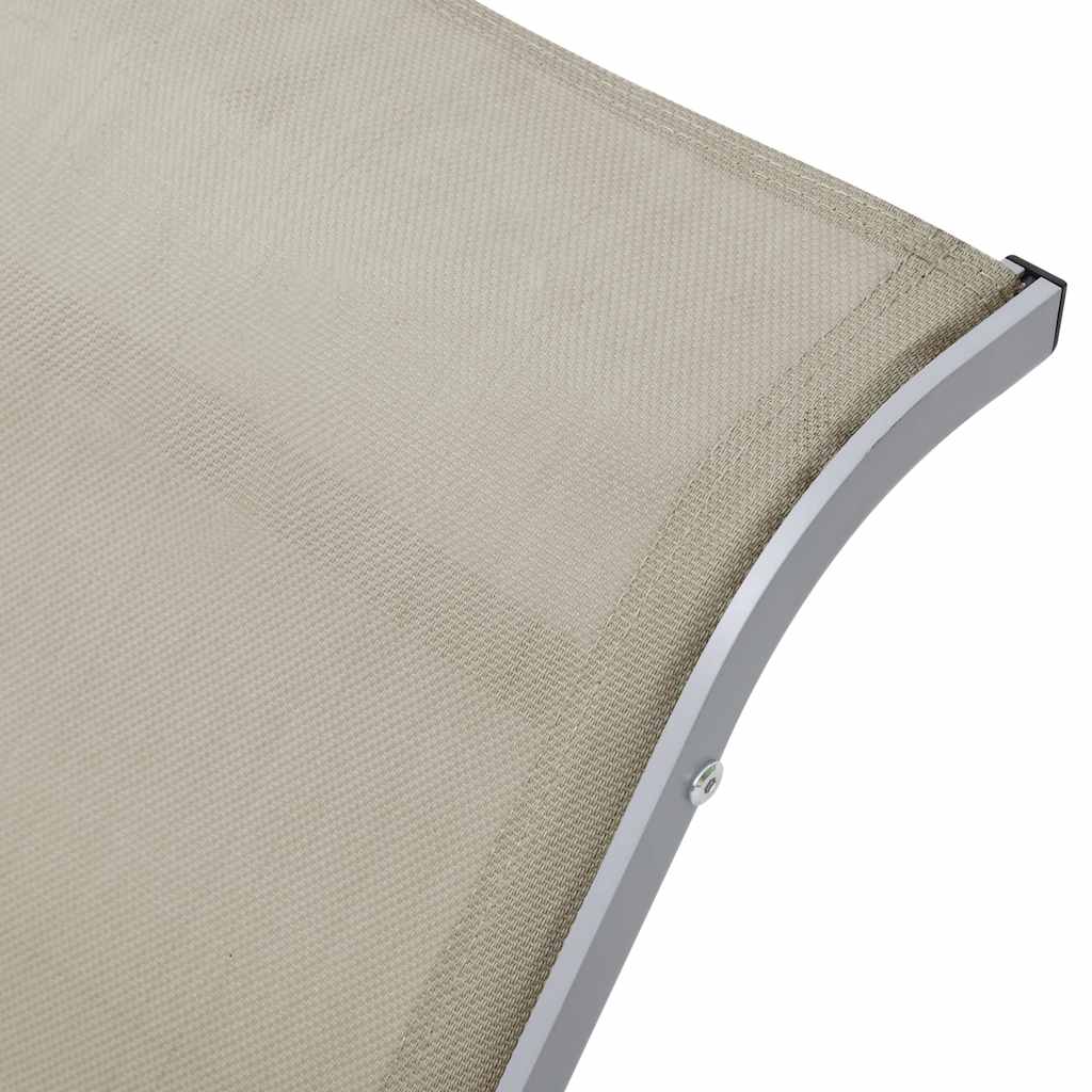 liggestole 2 stk. med bord aluminium cremefarvet