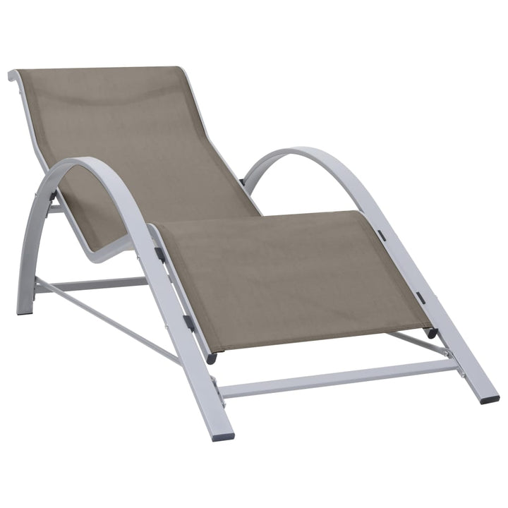 liggestole 2 stk. med bord aluminium gråbrun