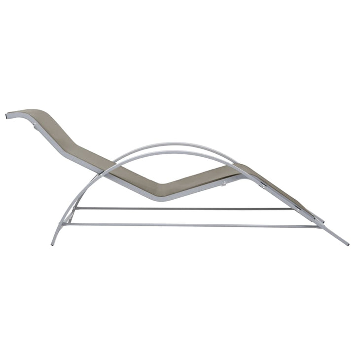 liggestole 2 stk. med bord aluminium gråbrun