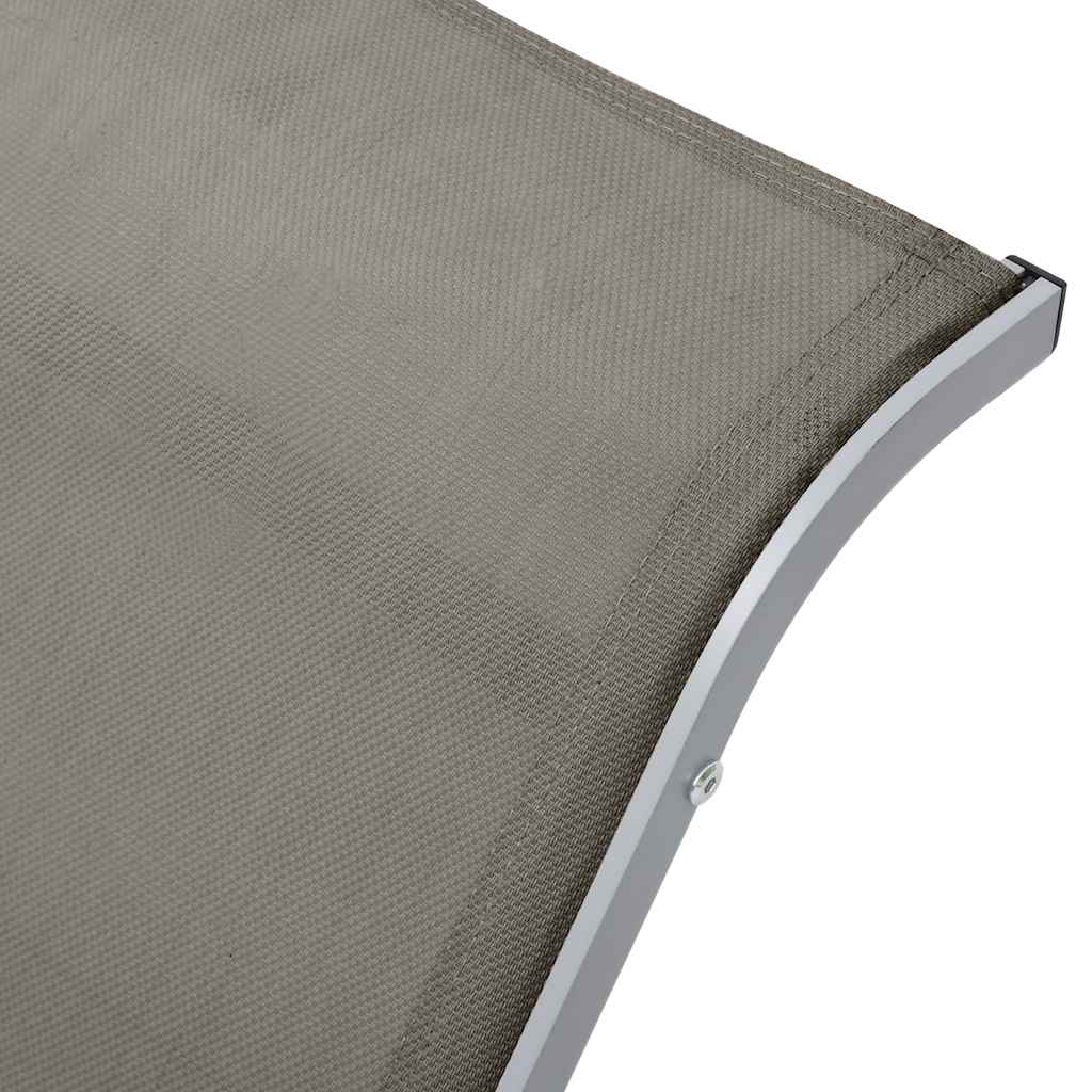 liggestole 2 stk. med bord aluminium gråbrun