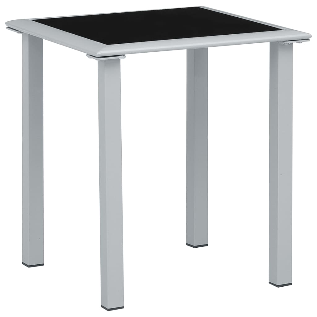 liggestole 2 stk. med bord aluminium gråbrun