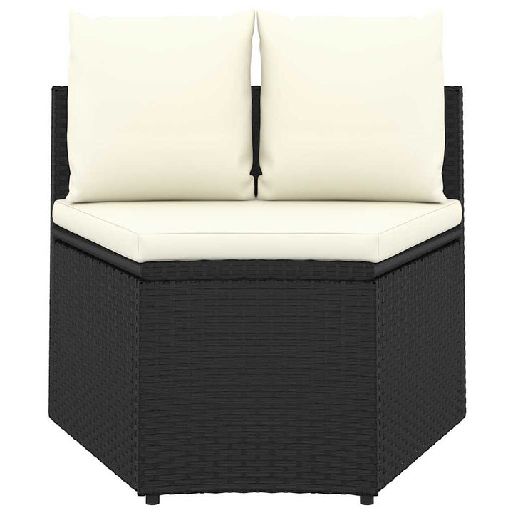 sofasæt til haven 2 dele med hynder polyrattan sort
