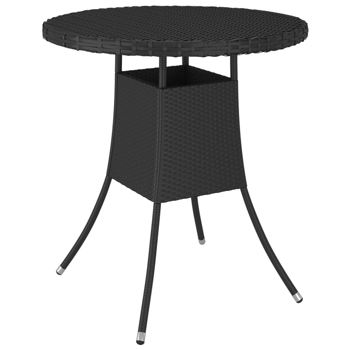 havebord 70x70x73 cm polyrattan sort
