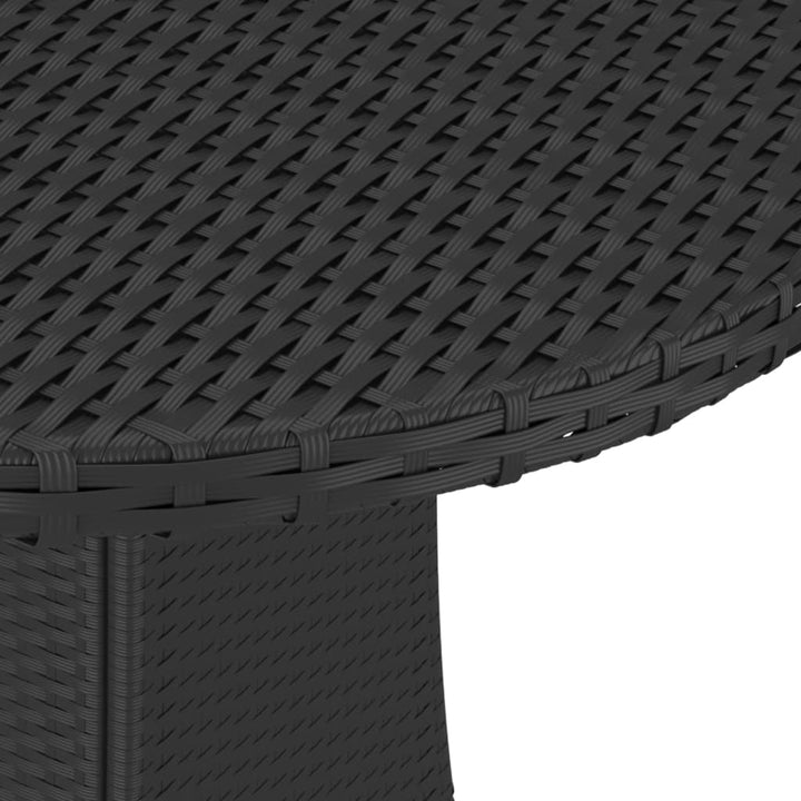 havebord 70x70x73 cm polyrattan sort