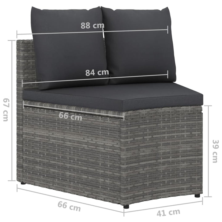 sofasæt til haven 2 dele med hynder polyrattan grå
