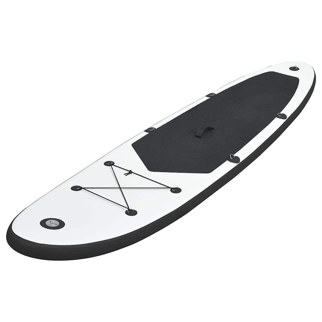 oppusteligt paddleboardsæt sort og hvid